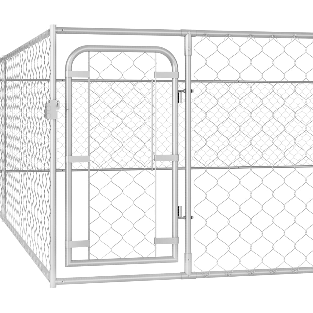 vidaXL Chenil extérieur pour chiens Acier galvanisé 6x6x1 m