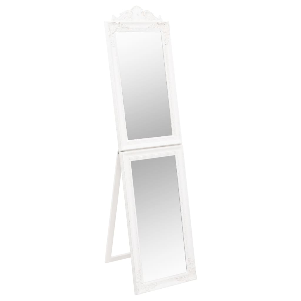 vidaXL Miroir sur pied Blanc 50x200 cm