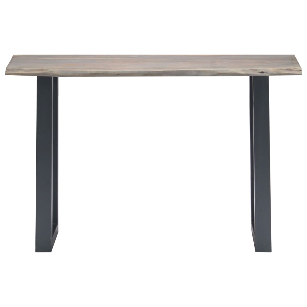 vidaXL Table console Gris 115 x 35 x 76 cm Bois d'acacia massif et fer