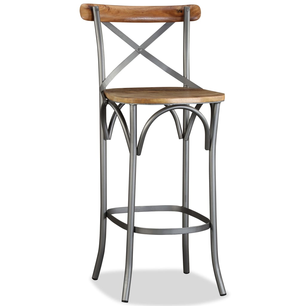 vidaXL Tabouret de bar Bois de manguier massif