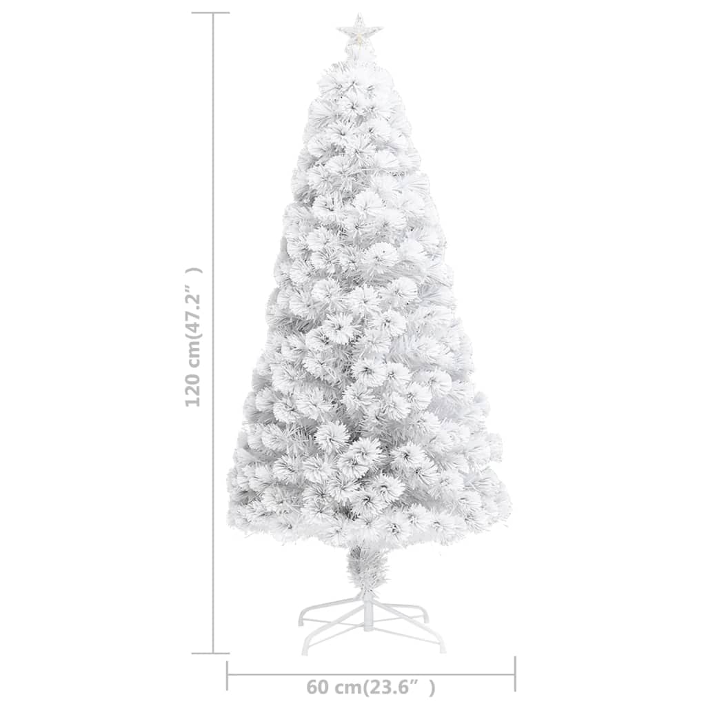 vidaXL Sapin de Noël artificiel avec LED blanc 120 cm fibre optique