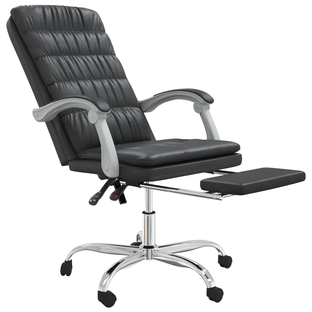 vidaXL Fauteuil inclinable de bureau Noir Similicuir