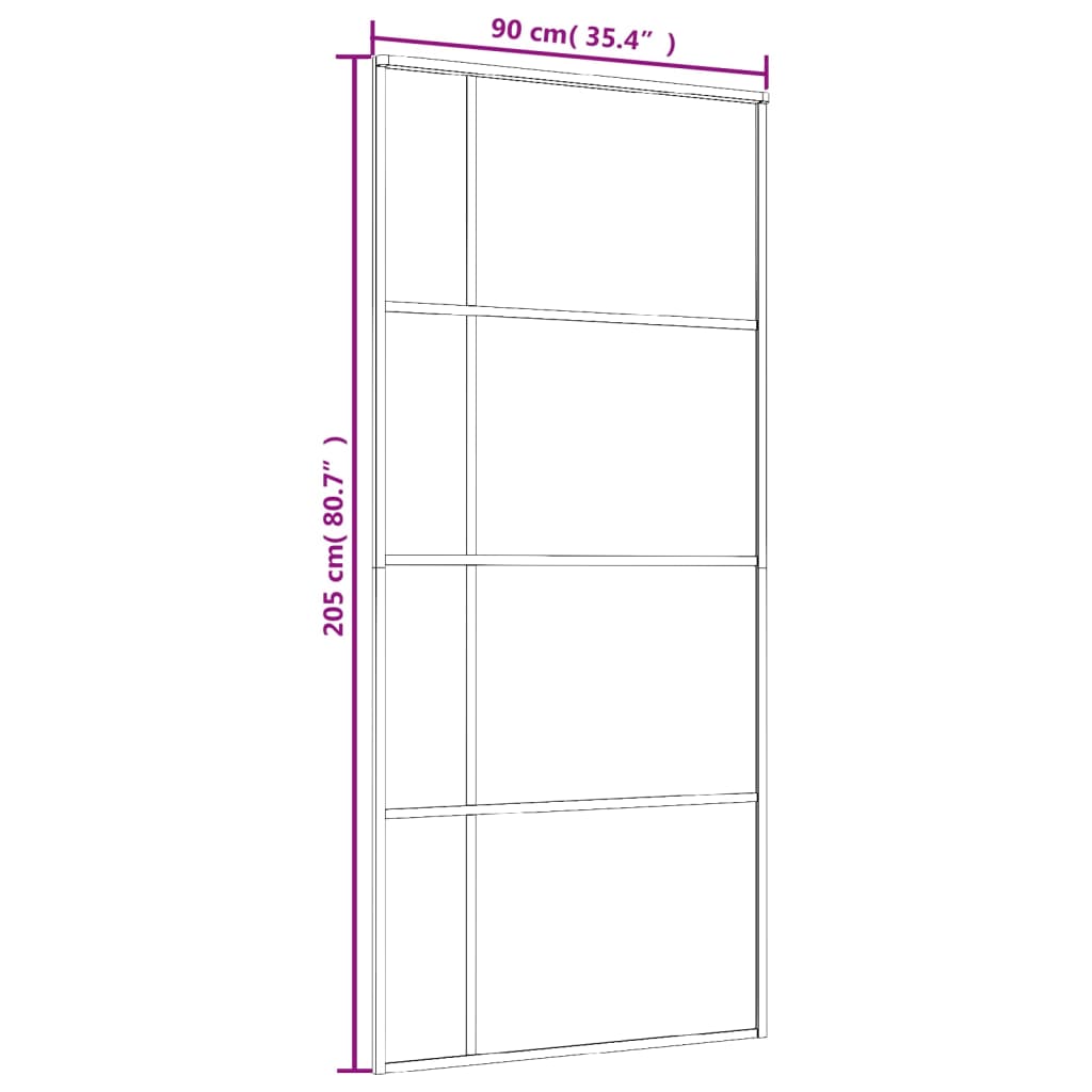 vidaXL Porte coulissante Verre ESG dépoli et aluminium 90x205 cm Noir