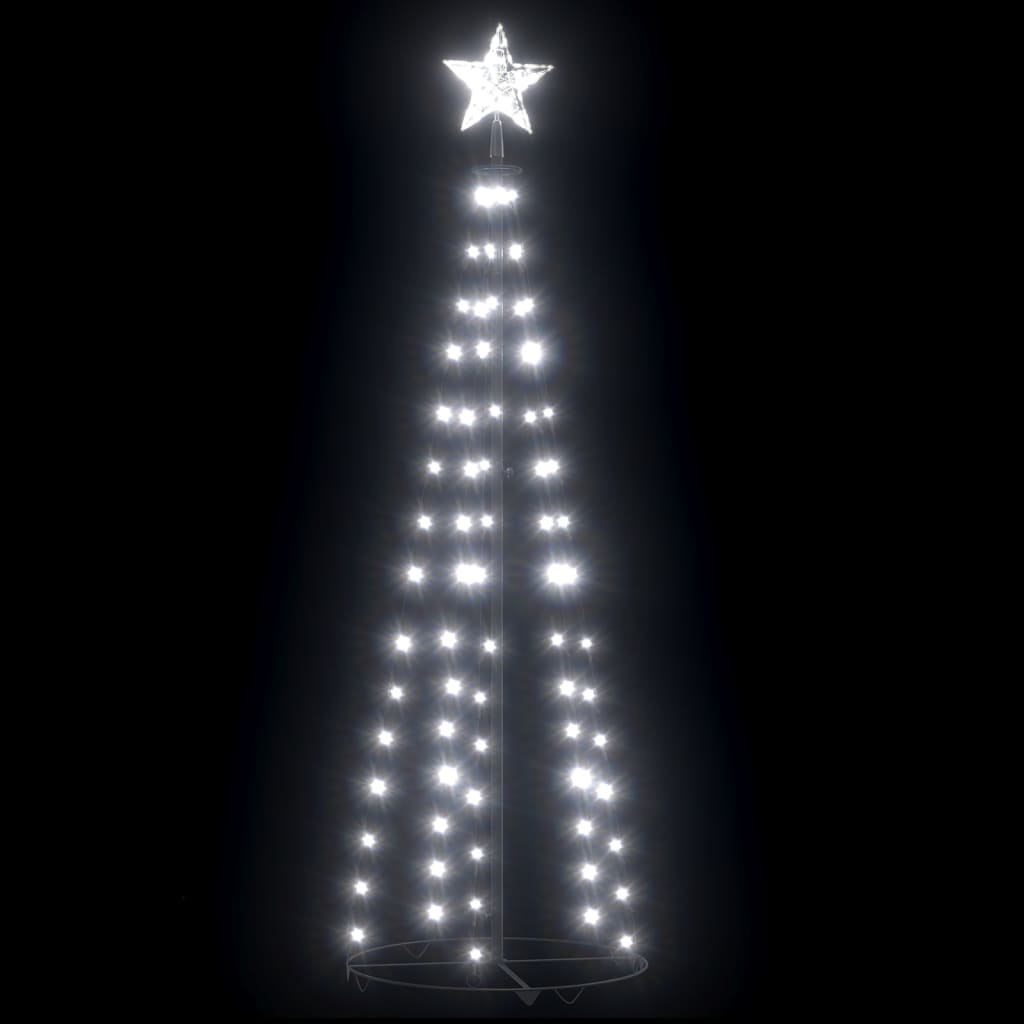 vidaXL Sapin de Noël cône 84 LED blanc froid Décoration 50x150 cm