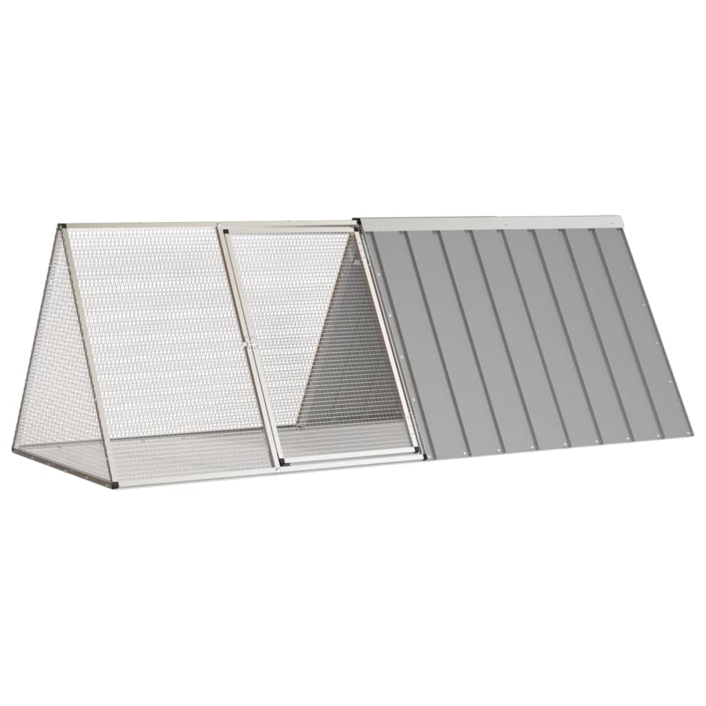 vidaXL Cage pour lapin Gris 201,5x80,5x71 cm Acier galvanisé