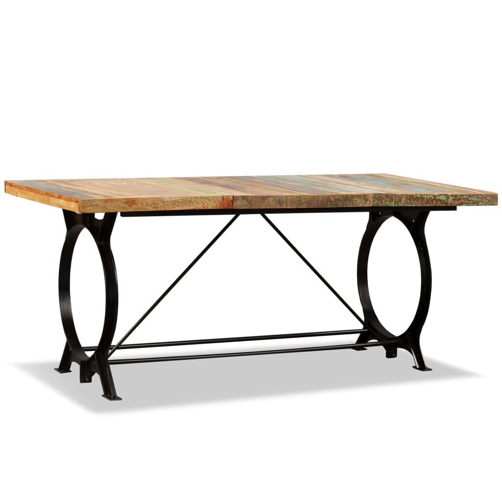 vidaXL Table à manger Bois de récupération massif 180 cm