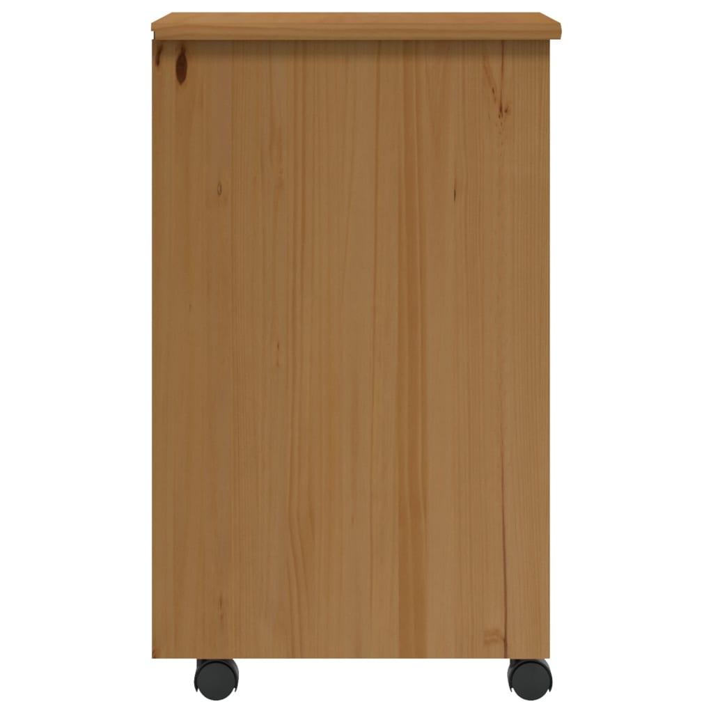 vidaXL Armoire roulante avec tiroirs MOSS bois de pin marron miel