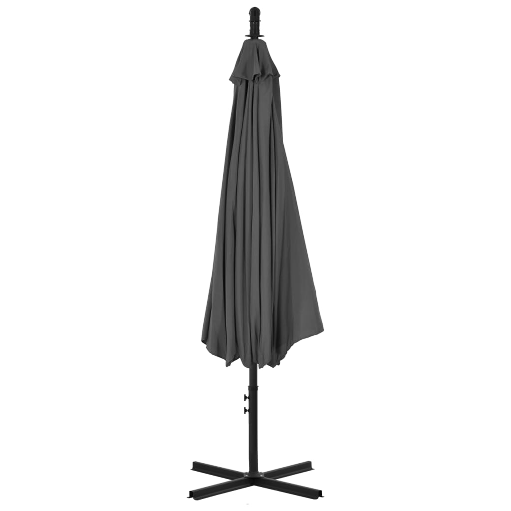 vidaXL Parasol de jardin en porte-à-feux avec mât en acier anthracite