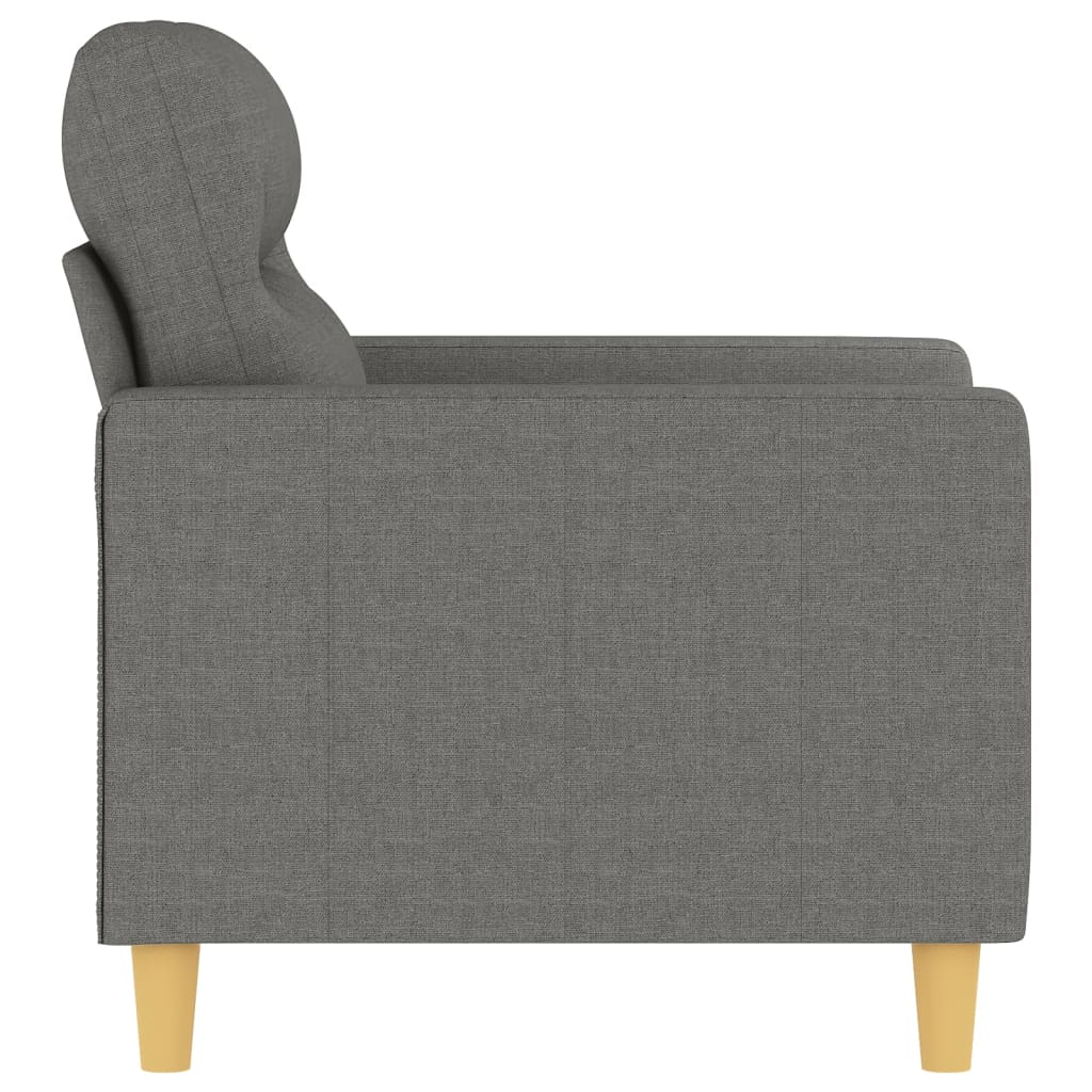 vidaXL Fauteuil Gris foncé 60 cm Tissu