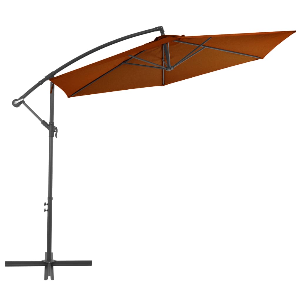 vidaXL Parasol de jardin en porte-à-faux avec mât en aluminium