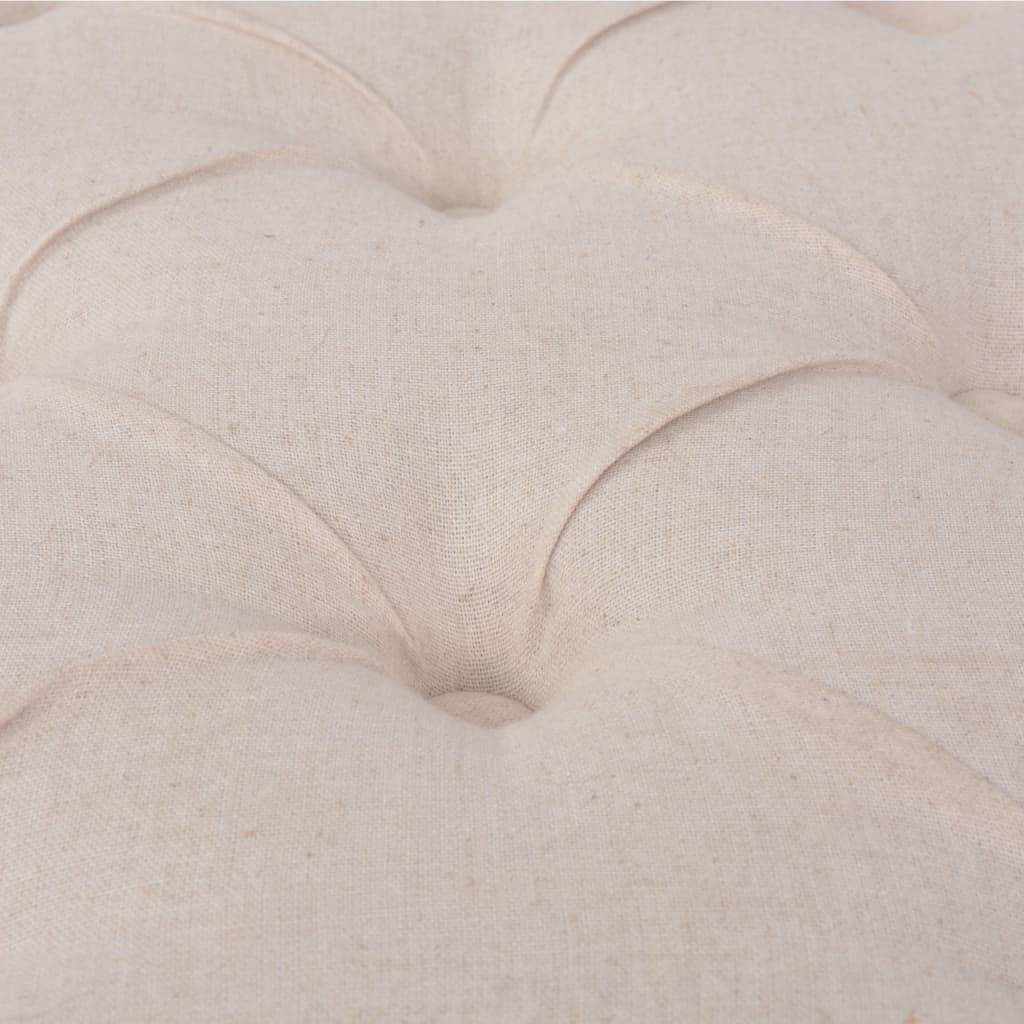 vidaXL Banc tissu bois massif 110x38x48 cm blanc crème