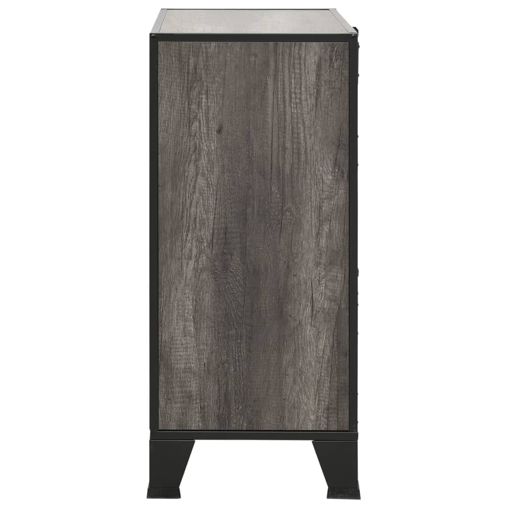 vidaXL Armoire de rangement Gris 72x36x82 cm Métal et MDF