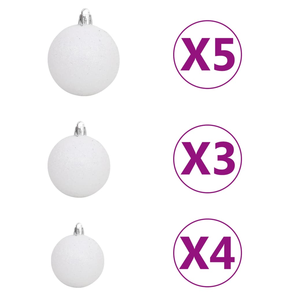 vidaXL Arbre de Noël artificiel pré-éclairé et boules vert 120 cm