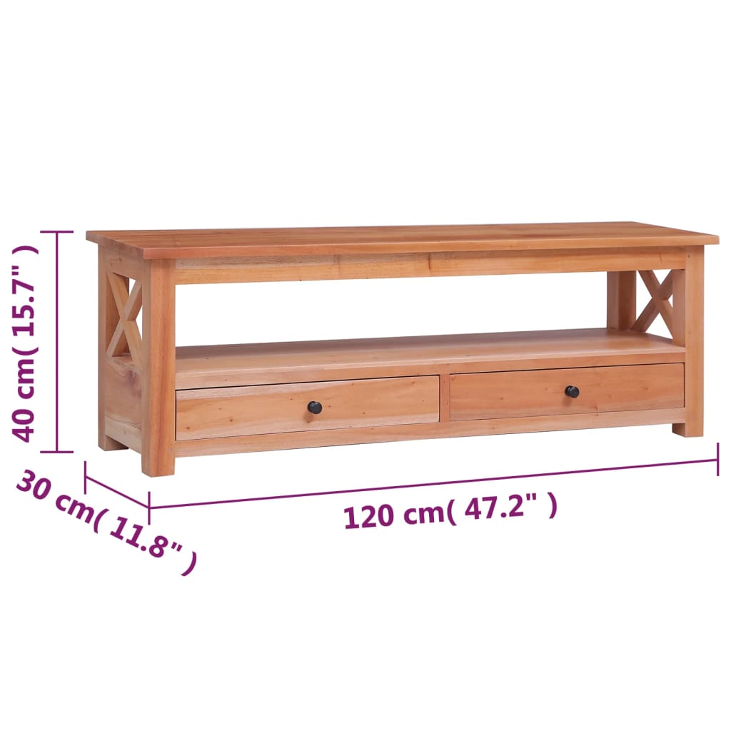 vidaXL Meuble TV 120x30x40 cm Bois d'acajou massif