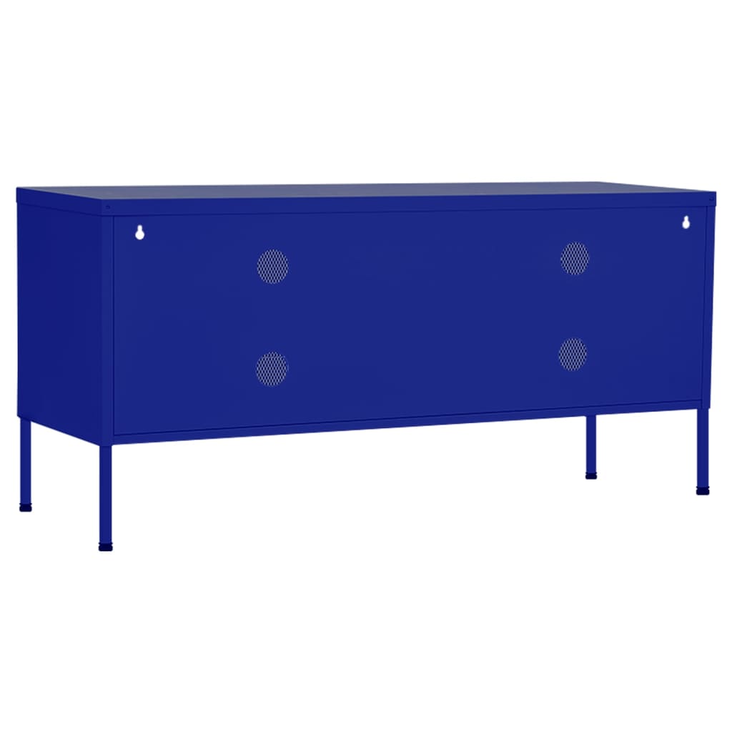 vidaXL Meuble TV Bleu marine 105x35x50 cm Acier