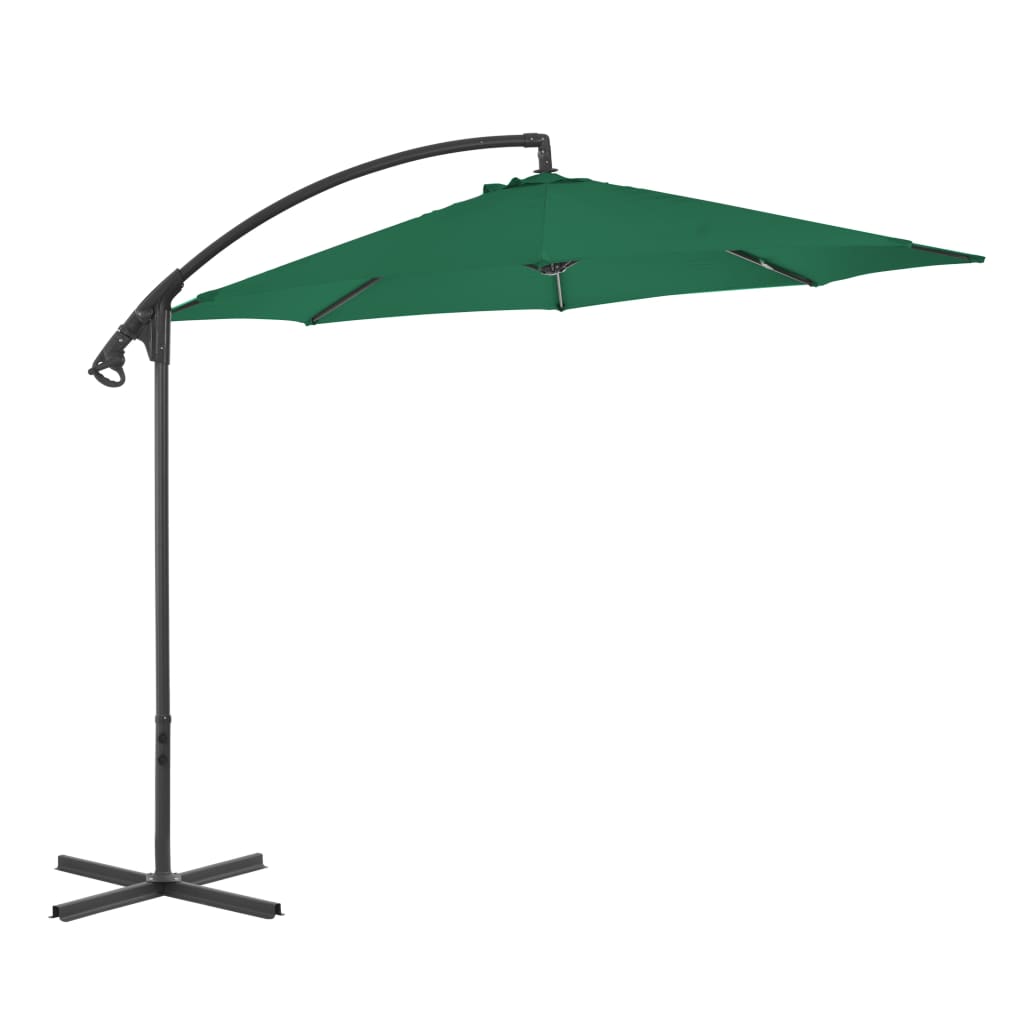 vidaXL Parasol de jardin en porte-à-feux avec mât en acier 300 cm Vert