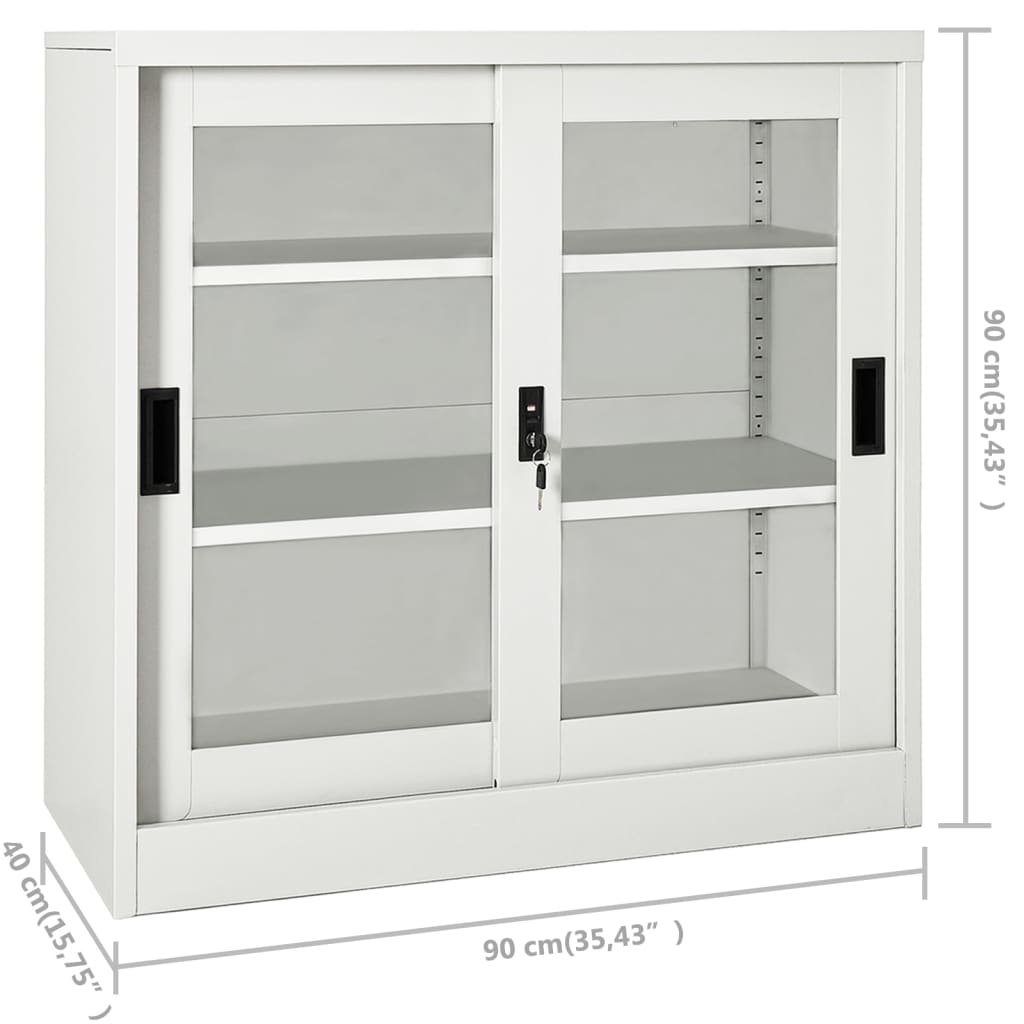 vidaXL Armoire à portes coulissantes Gris clair 90x40x90 cm Acier