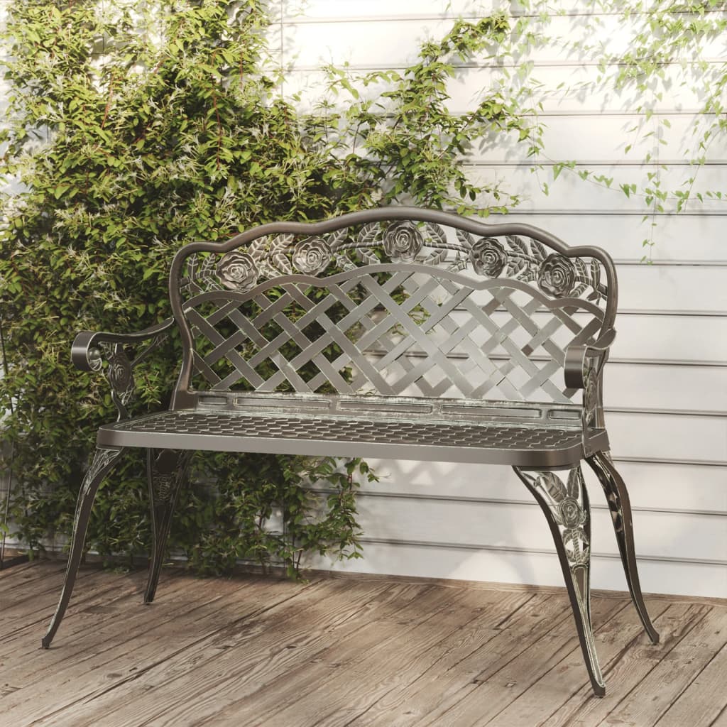 vidaXL Banc de jardin 108 cm Aluminium coulé Vert