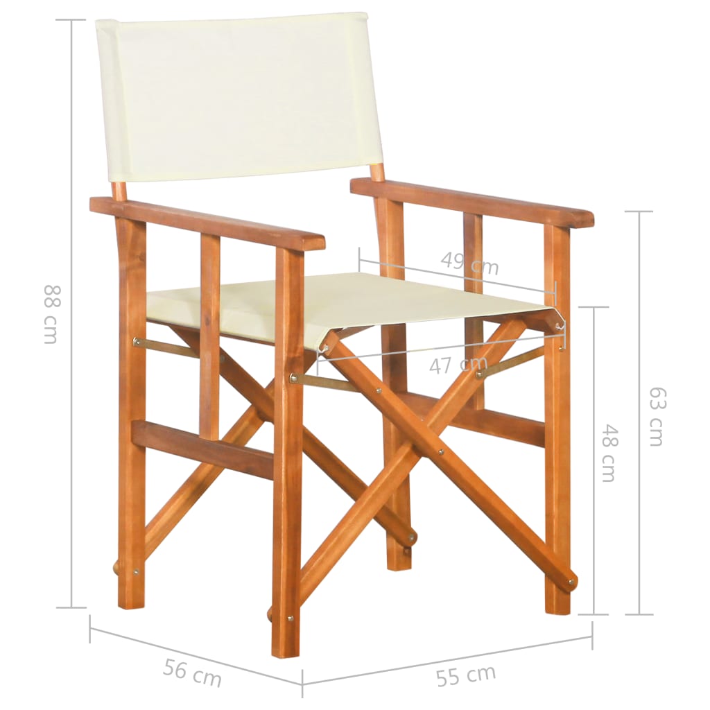 vidaXL Chaises de metteur en scène lot de 2 Bois massif d'acacia