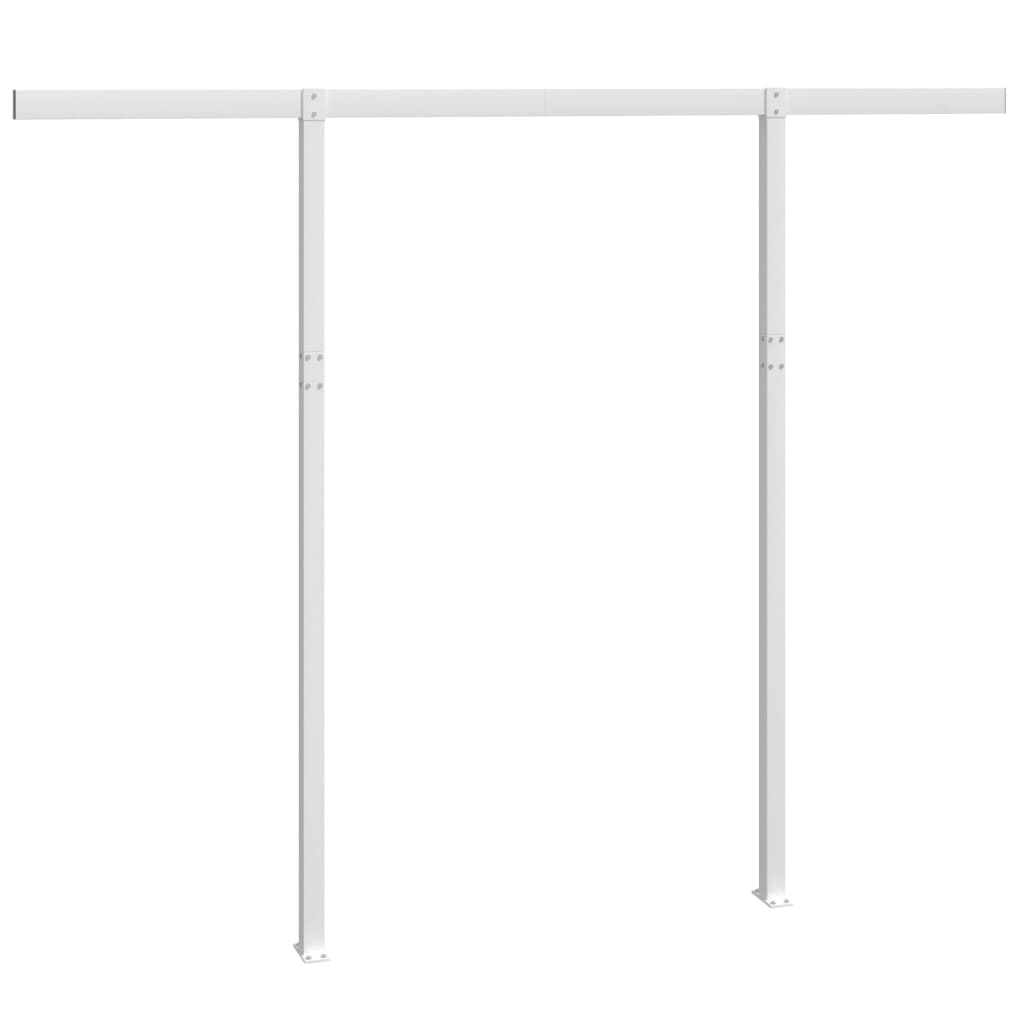 vidaXL Jeu de poteaux d'auvent blanc 300x245 cm fer