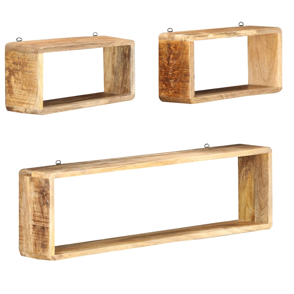 vidaXL Ensemble d'étagère cube 3 pcs bois solide de manguier