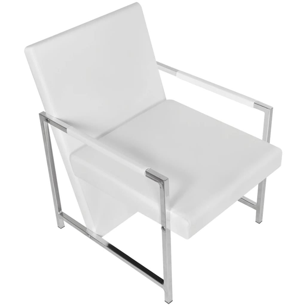 vidaXL Fauteuil cabriolet blanc similicuir