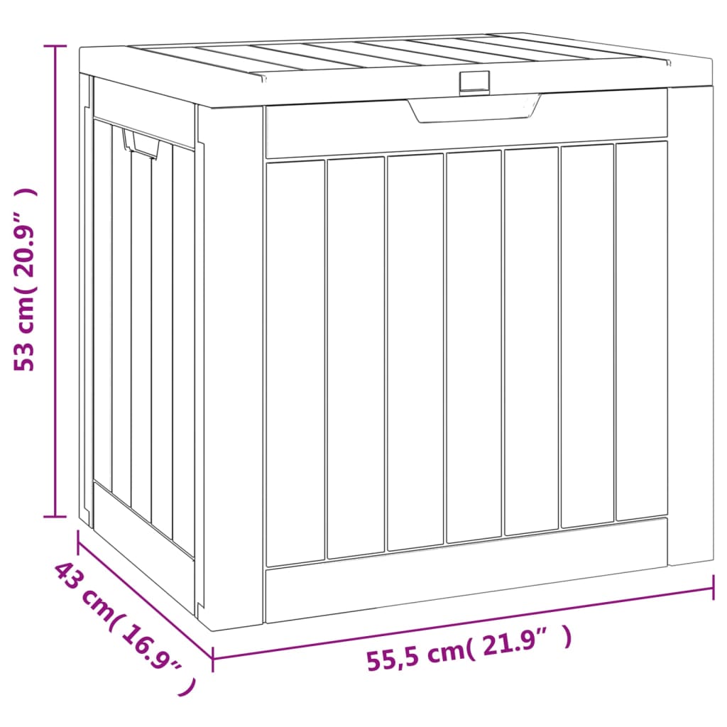 vidaXL Boîte de stockage de jardin gris 55,5x43x53 cm polypropylène