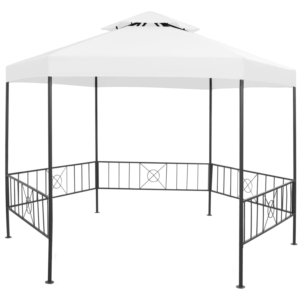 vidaXL Belvédère de jardin 323x275x265 cm Blanc 180 g/m²