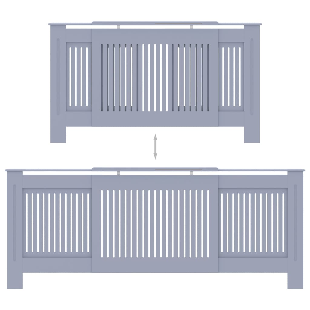 vidaXL Cache-radiateur MDF Gris 205 cm