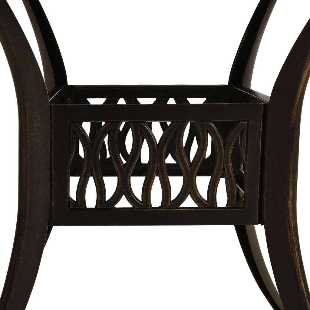 vidaXL Table de jardin Bronze 90x90x74 cm Aluminium coulé