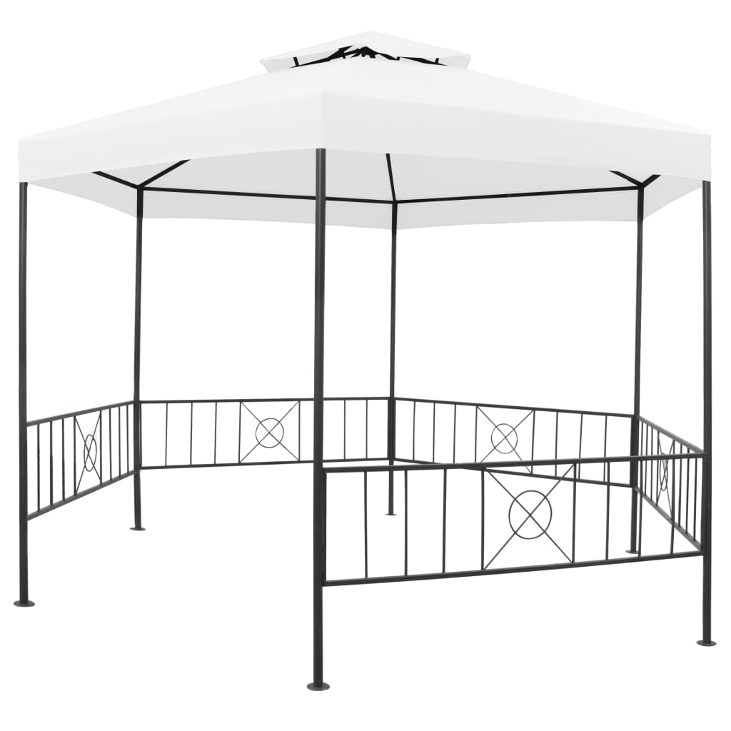 vidaXL Belvédère de jardin 323x275x265 cm Blanc 180 g/m²