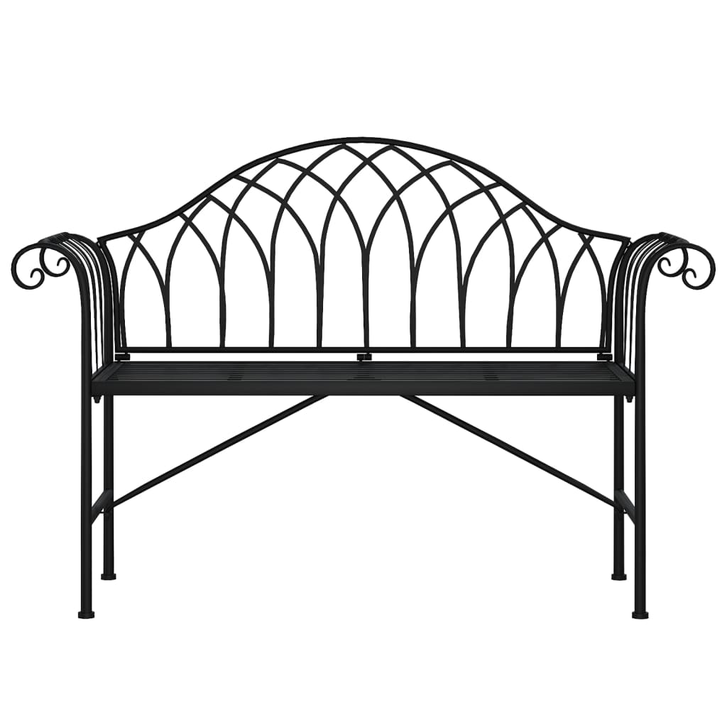 vidaXL Banc de jardin 2 places 128 cm Noir Acier