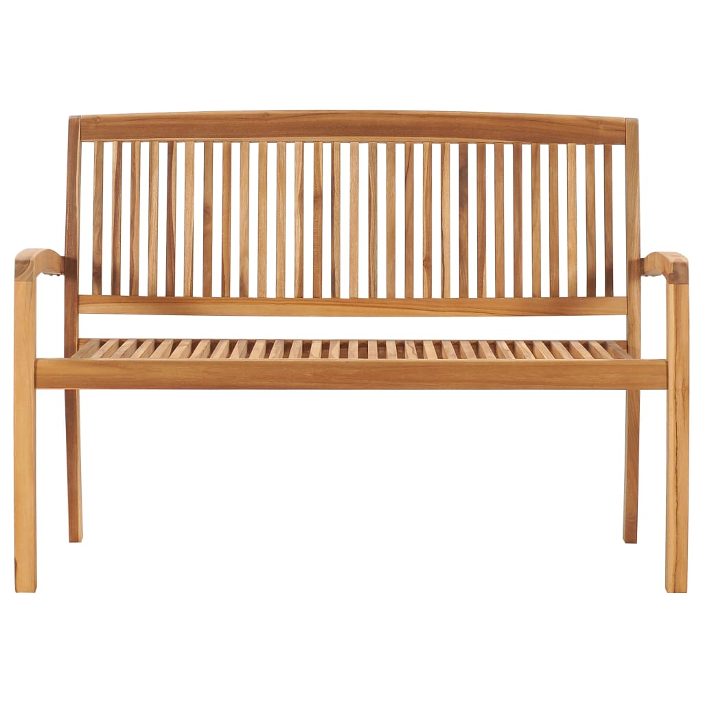 vidaXL Banc de jardin empilable et coussin 128,5cm Bois de teck massif