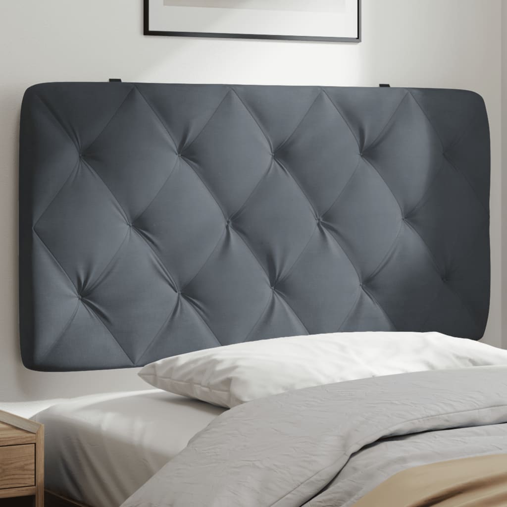 vidaXL Coussin de tête de lit gris foncé 100 cm velours