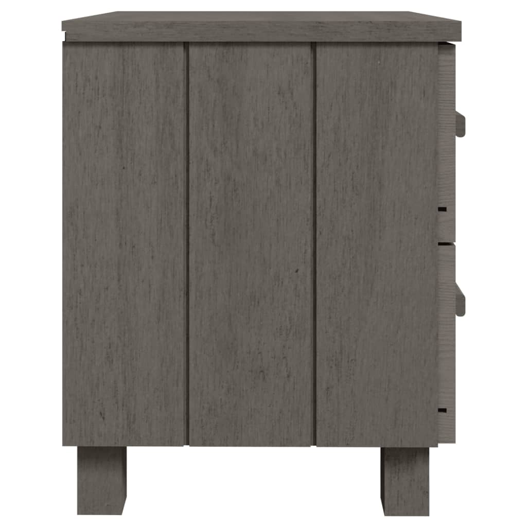 vidaXL Tables de chevet HAMAR 2pcs Gris clair 40x35x44,5cm Bois massif