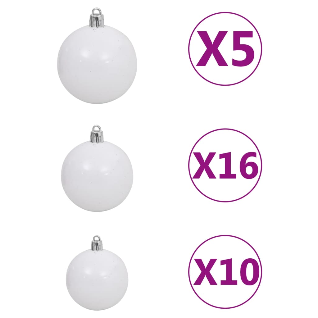 vidaXL Arbre de Noël artificiel pré-éclairé et boules vert 210 cm PVC