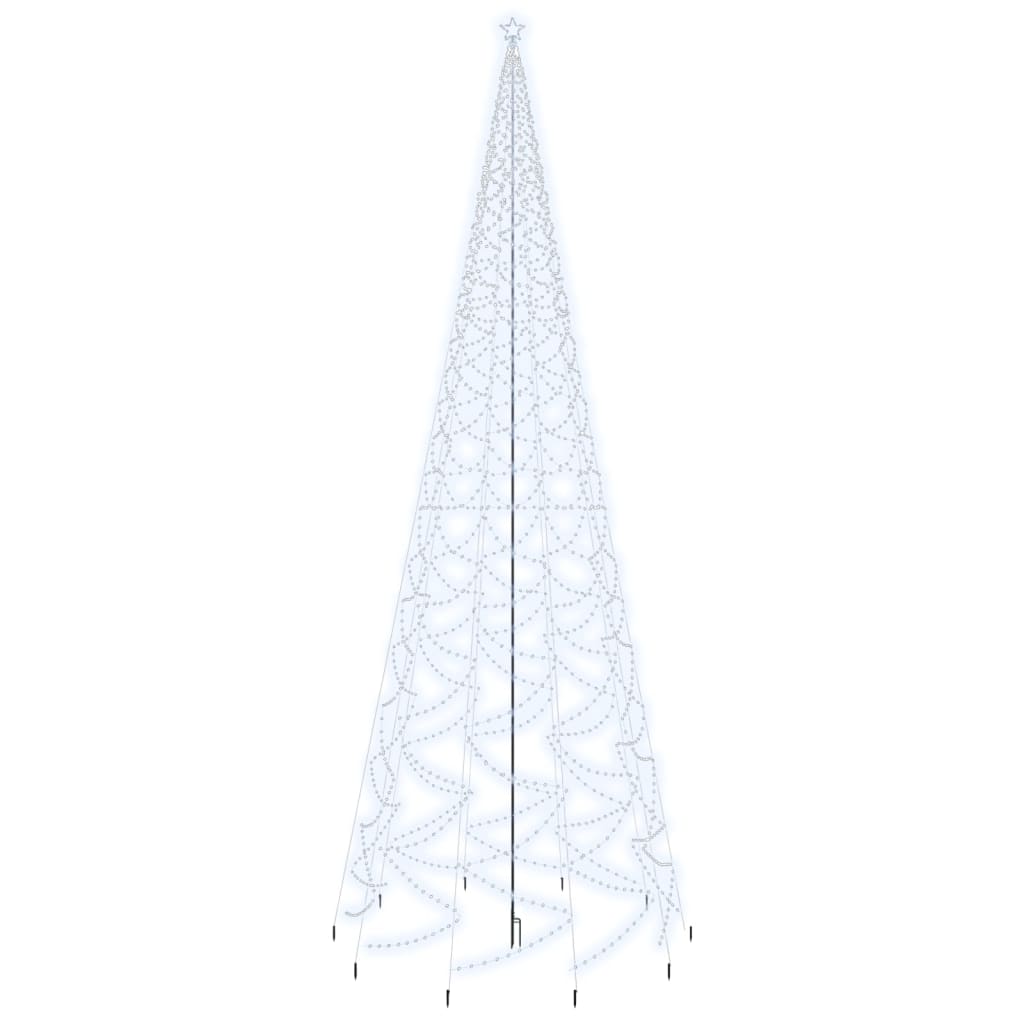 vidaXL Sapin de Noël avec piquet 3000 LED blanc froid 800 cm