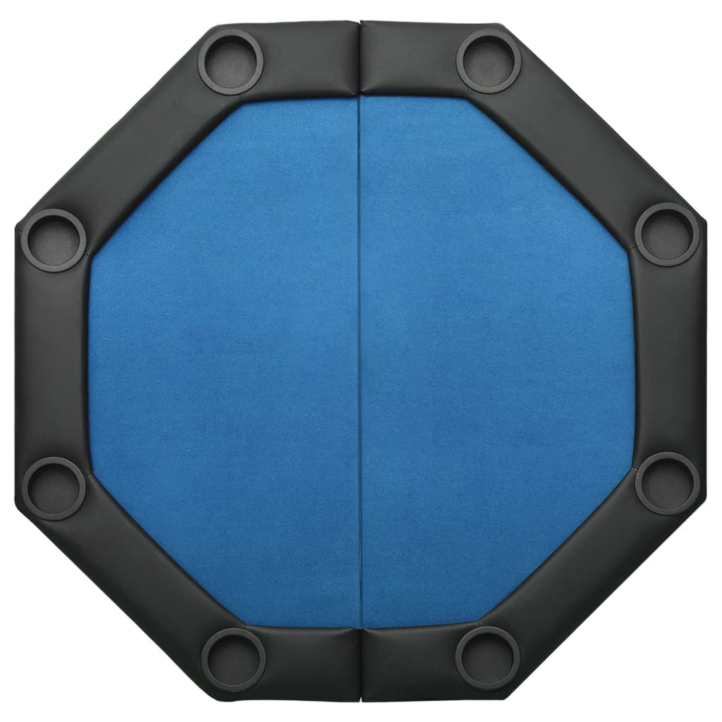 vidaXL Table de poker pliable 8 joueurs Bleu 108x108x75 cm