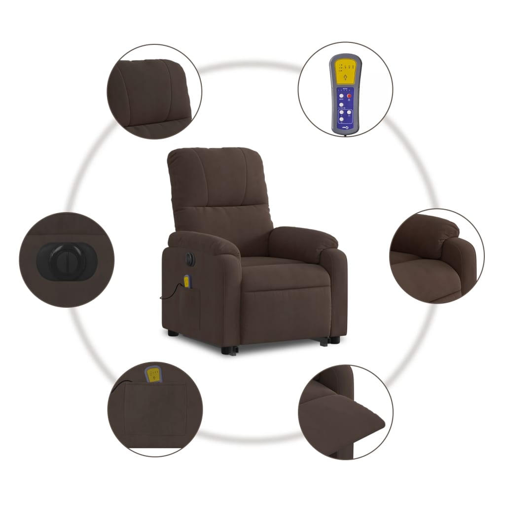 vidaXL Fauteuil inclinable de massage électrique marron