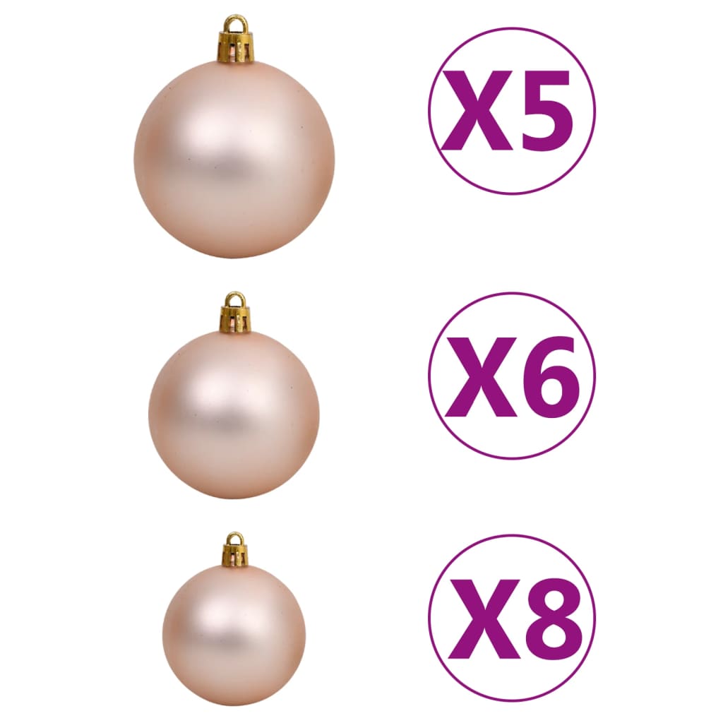 vidaXL Arbre de Noël artificiel pré-éclairé/boules pommes de pin 180cm