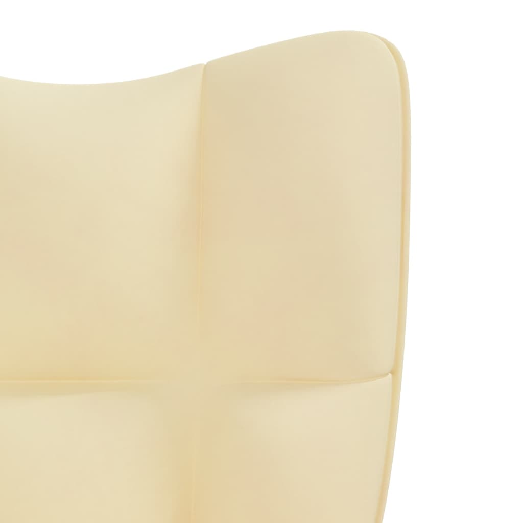 vidaXL Chaise de relaxation avec tabouret Blanc crème Velours