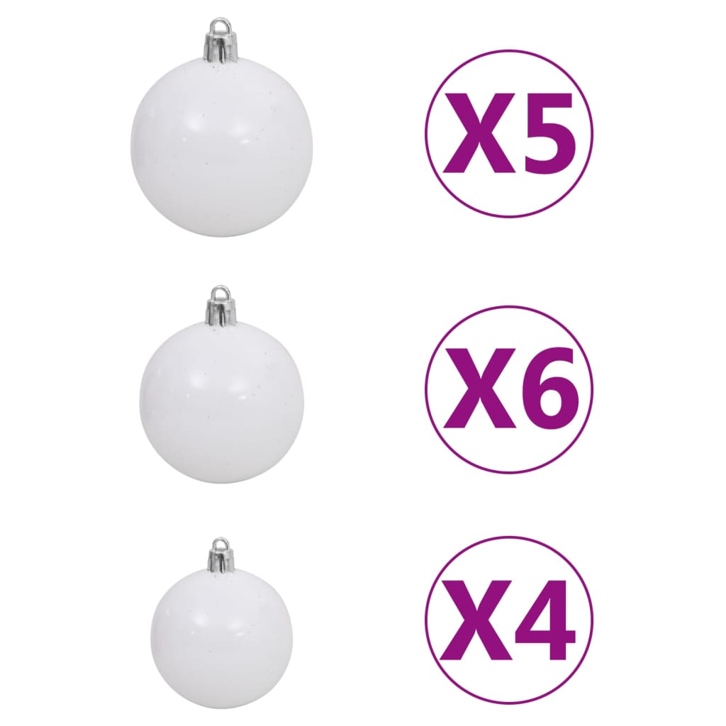 vidaXL Arbre de Noël artificiel pré-éclairé et boules blanc 65 cm