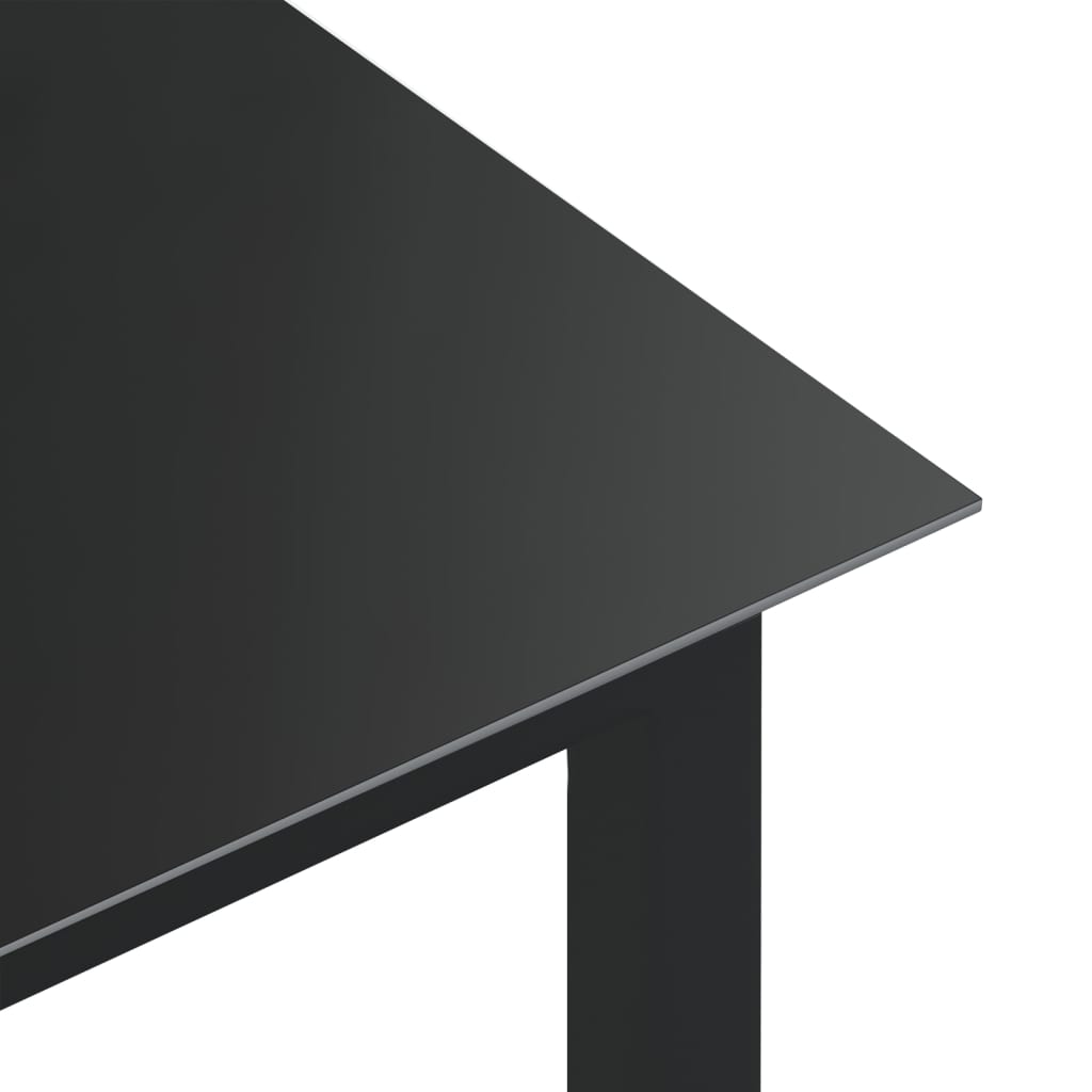 vidaXL Table de jardin Noir 80x80x74 cm Aluminium et verre