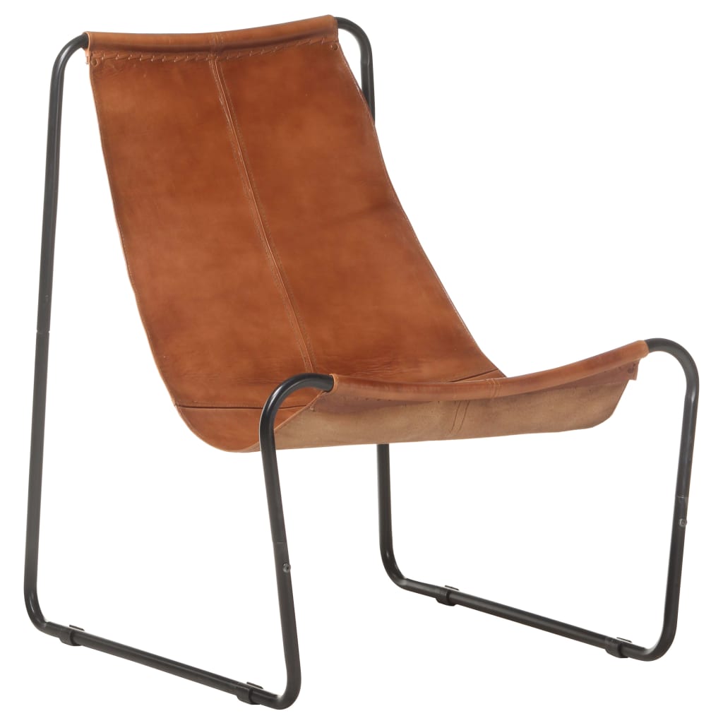 vidaXL Chaise de relaxation Marron Cuir véritable