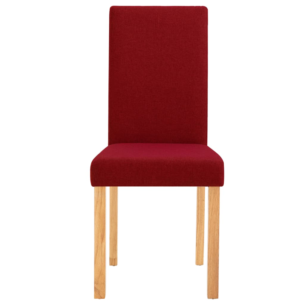 vidaXL Chaises à manger lot de 2 rouge bordeaux tissu