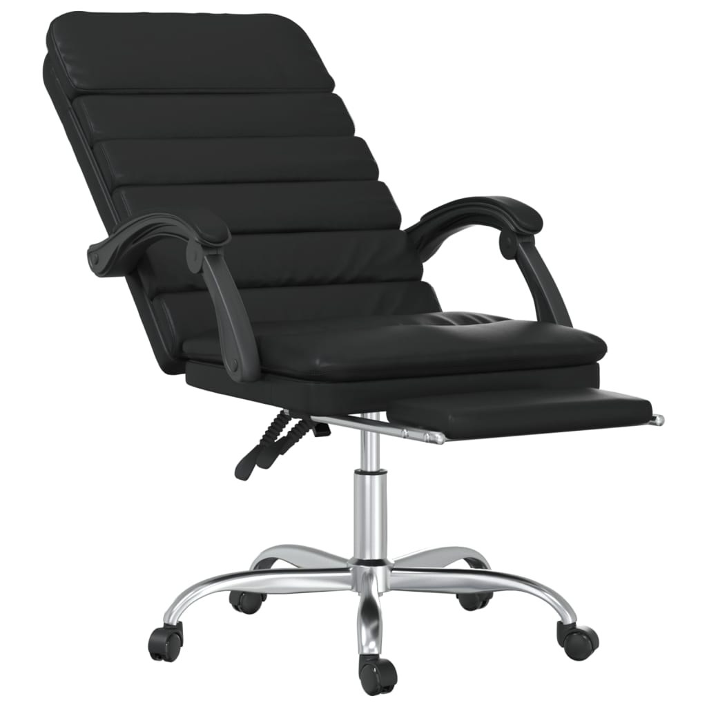 vidaXL Fauteuil de massage inclinable de bureau noir similicuir