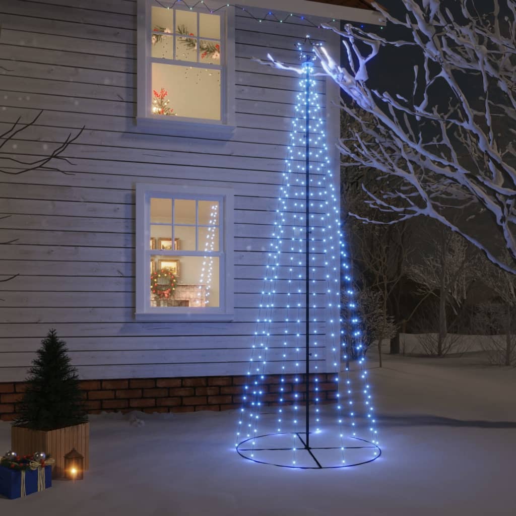 vidaXL Arbre de Noël cône 310 LED Bleues 100x300 cm