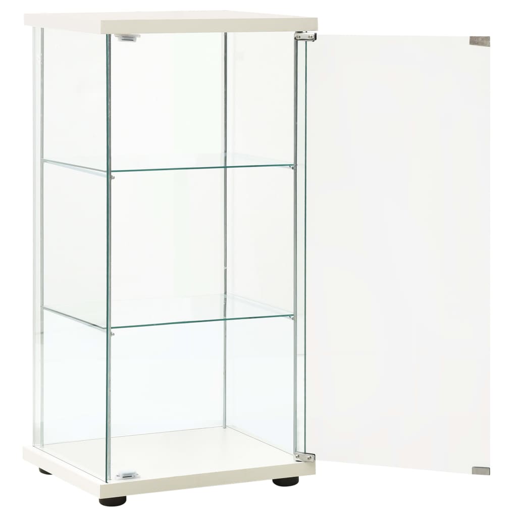 vidaXL Armoire de rangement Verre trempé Blanc