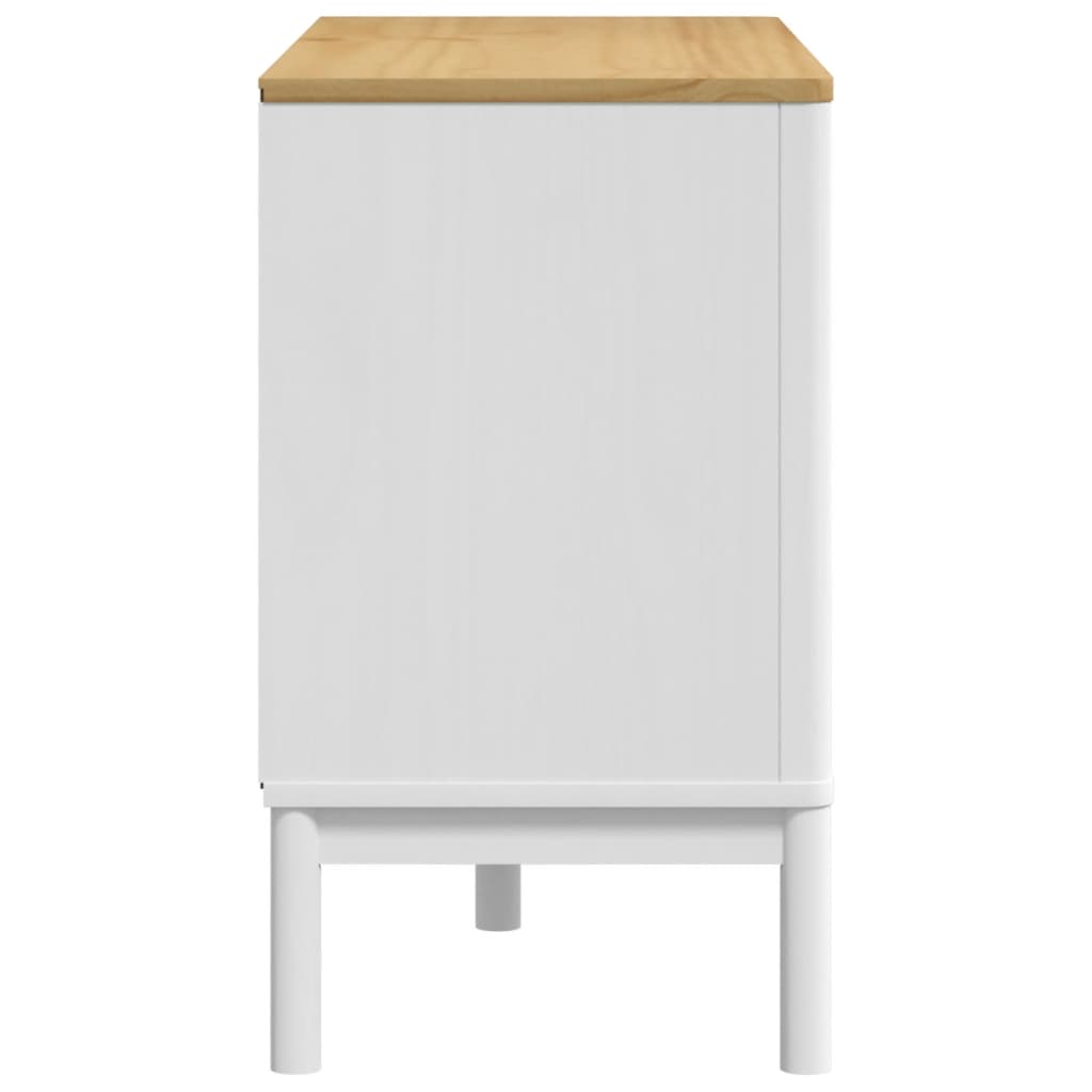 vidaXL Commode FLORO blanc bois de pin massif