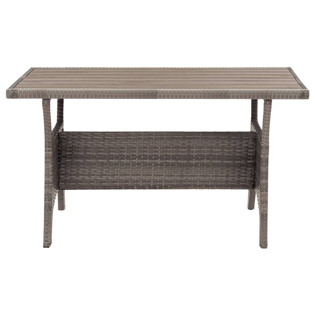 vidaXL Table de jardin Gris 120x70x66 cm Résine tressée